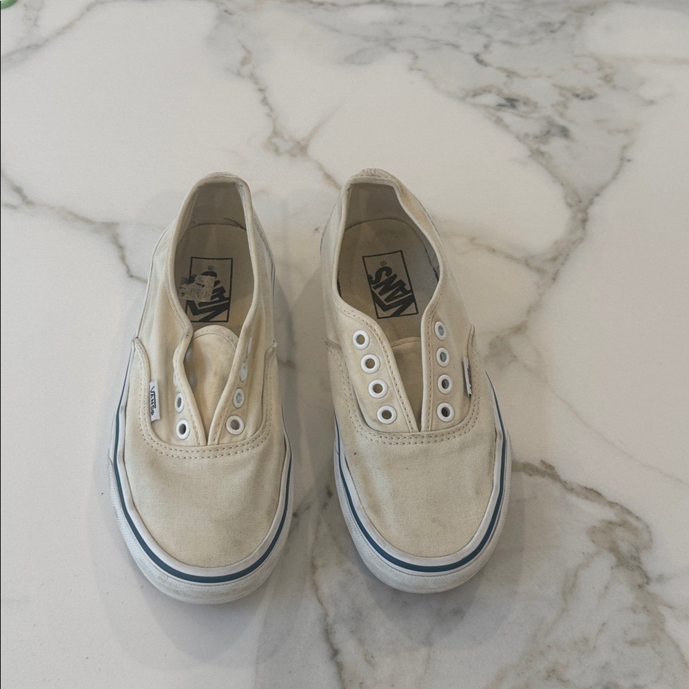 Vans Off-White Canvas Slip-Ons